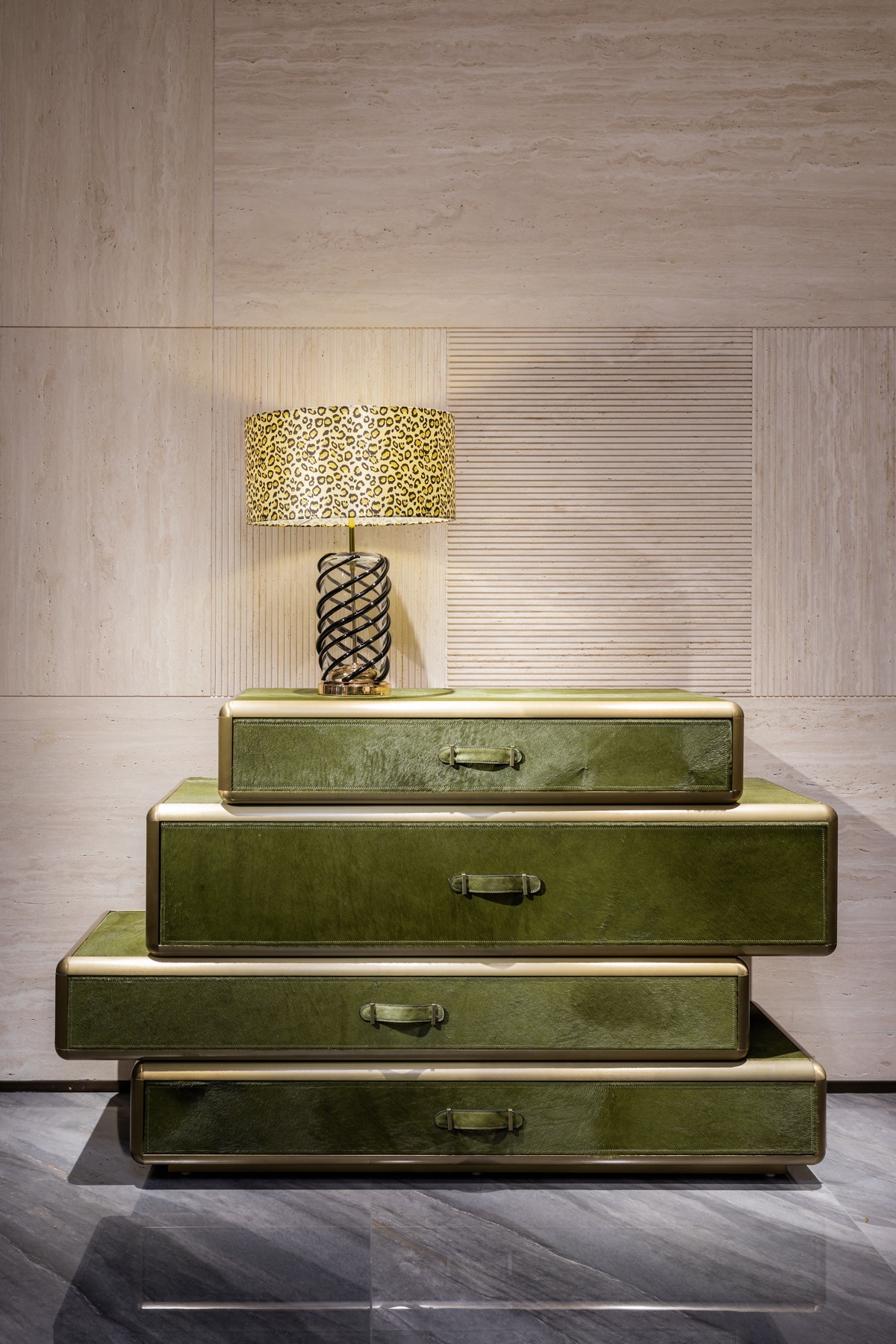 Green sculptural SASSUOLO cabinet